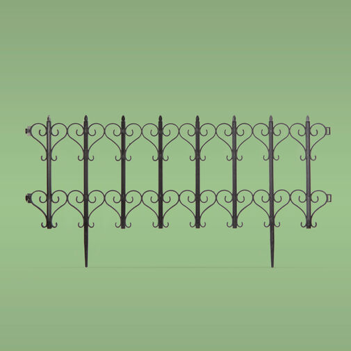 11478B • Virágágyás szegély / kerítés - 61 x 30  cm - fekete