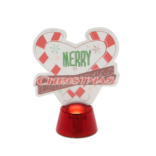55986A • Karácsonyi asztali LED dekor - fényes talppal - szív - 11 cm