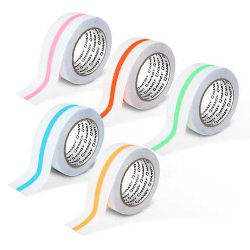 11075 • Csúszásmentes ragasztószalag - foszforeszkáló jelölőcsíkkal - 5 m x 50 mm - 5 féle