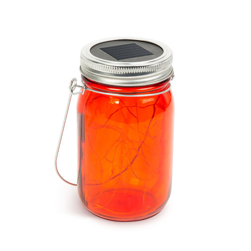 11241 • Felakasztható üveg szolár lámpa - melegfehér microLED-ekkel - kék, piros, sárga
