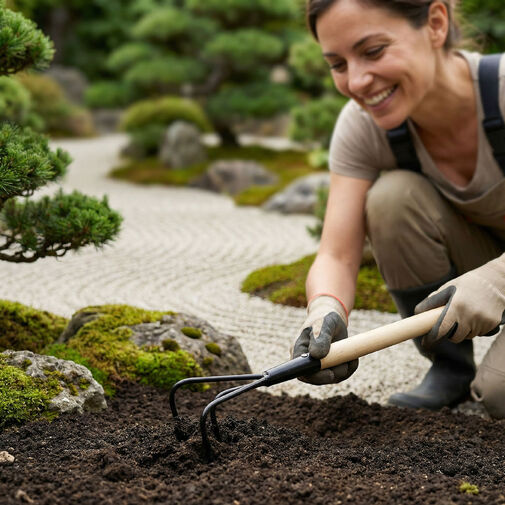 11295B • Kerti szerszám - talajlazító - 50 cm - fa nyéllel