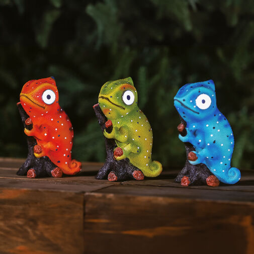 11424 • LED-es szolár állatfigura - kaméleon - 2 x melegfehér LED - 3 féle