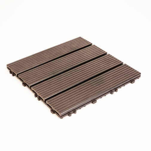 11543C • WPC padlóburkolat - 4 léces - 30 x 30 cm - fekete - 11 db / csomag