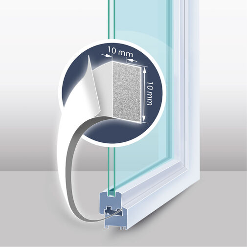 11595WH-10 • Öntapadós ajtó- ablakszigetelő habszalag - 5 m - fehér 10 mm