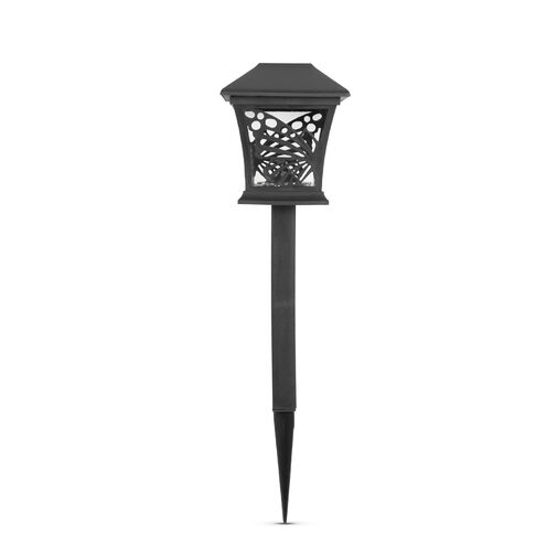 11714A • Leszúrható szolár - pillangó - fekete, melegfehér - 9 x 9 x 25 (+9) cm