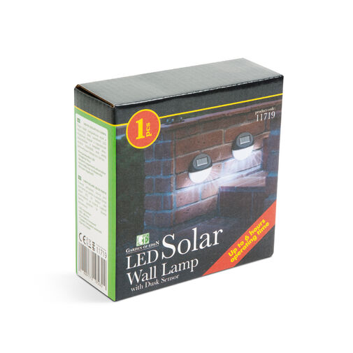 11719 • LED-es szolár fali lámpa - fekete, hidegfehér - 11 x 11 x 4 cm