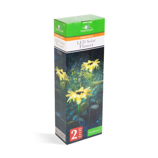 11722 • Leszúrható szolár virág - melegfehér - 70 cm - 2 db / csomag