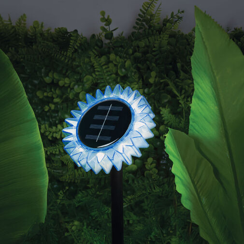 11761C • Szolár napraforgó - kék - leszúrható / felakasztható - 13 x 6,5 x 35 cm