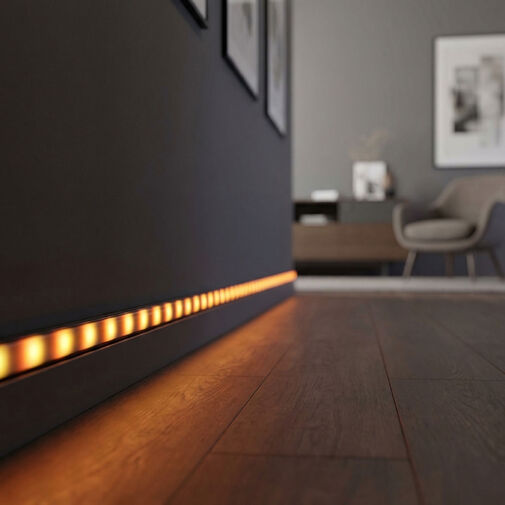 41010A1-BK • LED aluminium profil sín - 1000 x 17 x 8 mm - U profil - fekete