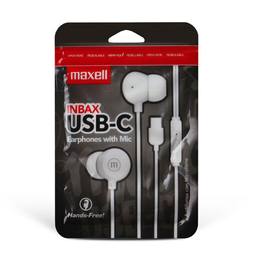 52050 • Maxell vezetékes fülhallgató - fehér - USB-C (INBAX)