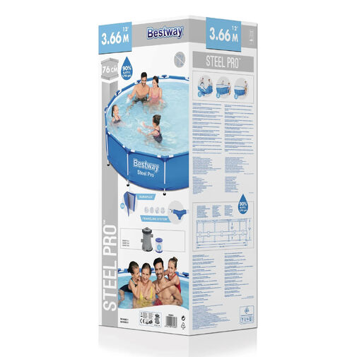 56394 • Merevfalú medence vízforgatóval - 366 x 76 cm - 6473 L