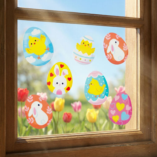 57958A • Húsvéti ablak matrica - csillámos tojás - 43 x 30 cm