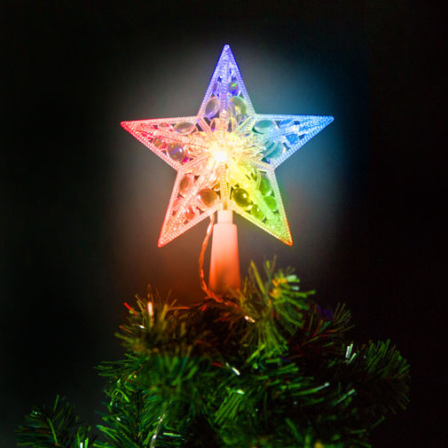58034 • Karácsonyi LED-es csillag csúcsdísz - 10 LED - 15 cm - RGB - 2 x AA