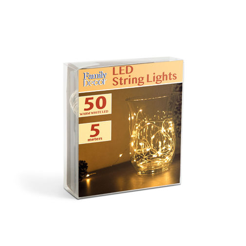 58041A • LED fényfüzér - 5 m - 50 LED - melegfehér - 3 x AA