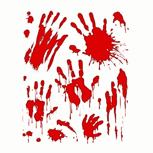 58131D • Halloween-i ablakmatrica szett - véres kezek - 8 részes