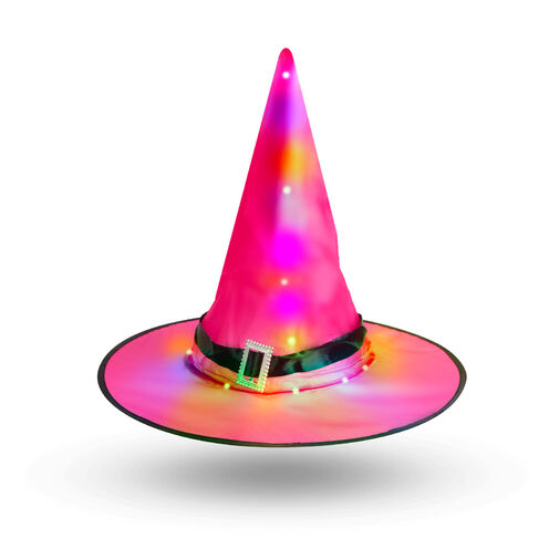 58151 • Halloween-i LED-es boszorkány kalap - színes, poliészter - 38 cm