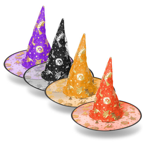 58153 • Halloween-i boszorkány kalap - 4 szín, poliészter - 38 x 34 cm