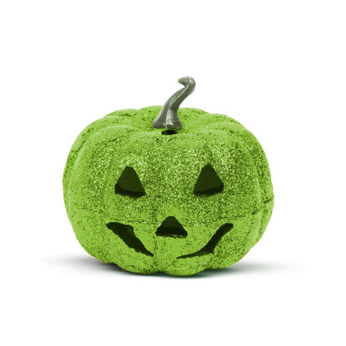 58162E • Halloween-i RGB LED dekor - habszivacs tök - zöld - 11 cm