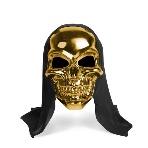 58185A • Fényes koponya maszk - arany - felnőtt méret - 16 x 24 cm