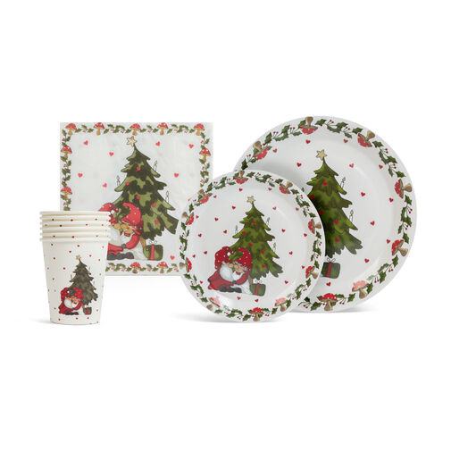 58224B • Karácsonyi papír teríték szett - 12 tányér, 6 pohár, 20 szalvéta