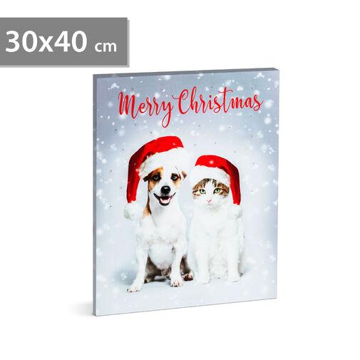 58452 • Karácsonyi LED-es hangulatkép - fali akasztóval, 2 x AA, 30 x 40 cm