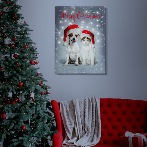 58452 • Karácsonyi LED-es hangulatkép - fali akasztóval, 2 x AA, 30 x 40 cm