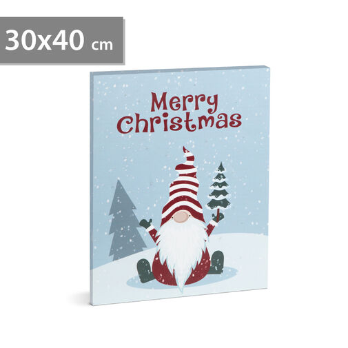 58463 • Karácsonyi LED-es hangulatkép - fali akasztóval, 2 x AA, 30 x 40 cm