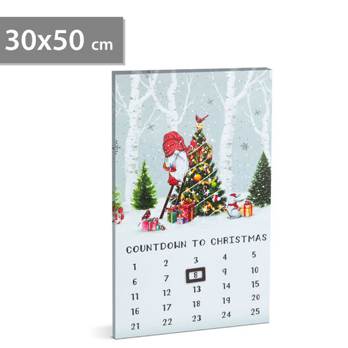 58466 • LED-es fali kép - kalendárium - 3 melegfehér LED - 30 x 50 cm