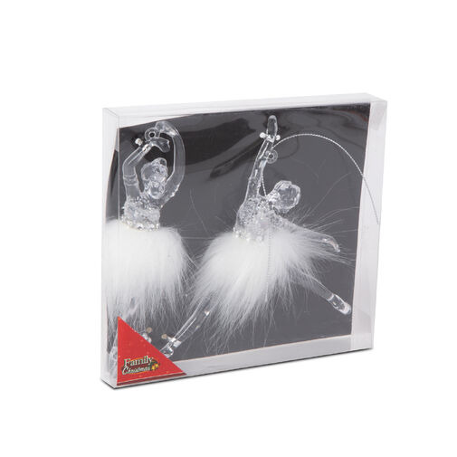 58512 • Karácsonyi dísz - akril balerina - 14 x 4 x 4 cm - 2 db / csomag