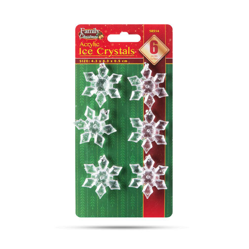 58514 • Karácsonyi dísz - akril jégkristály szett - 6 db / csomag