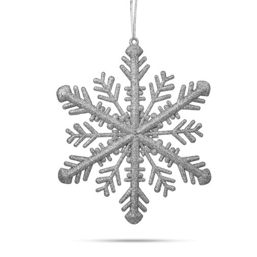 58519B • Karácsonyi dísz - ezüst jégkristály - 29 x 29 x 1 cm