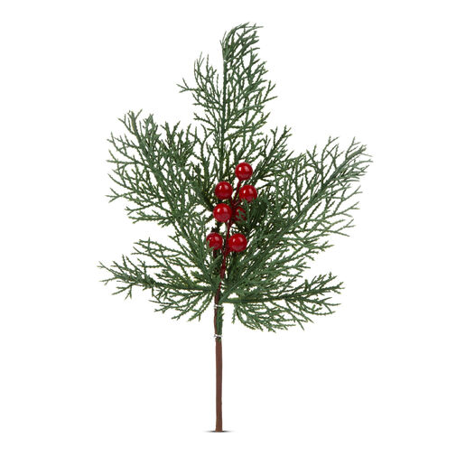 58531 • Karácsonyi dekoráció - fenyőág piros bogyóval - 35 cm