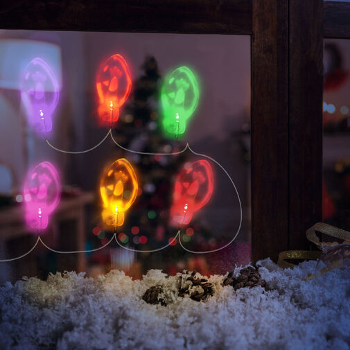 58568C • Karácsonyi LED-es fényfüzér - gél ablakmatrica - 6 LED - 2 x AA