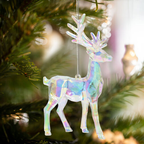 58610 • Karácsonyi dekor - irizáló kristály rénszarvas - 15 x 6 x 7,5 cm