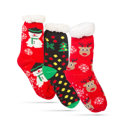 58651 • Karácsonyi zokni - csúszásmentes, felnőtt méret - 3 féle minta