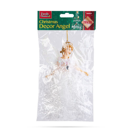 58682A • Karácsonyi dekor - angyal - 20 x 20 cm - fehér