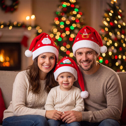 58720D • Karácsonyi mikulássapka - 3 féle - bársony - 29 x 42 cm - piros / fehér