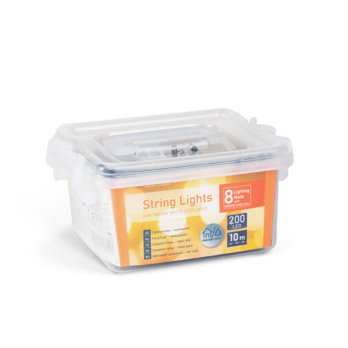 59767W • Fényfüzér - 10 m - melegfehér - 200 LED - 100-240V - 6W - zöld kábel