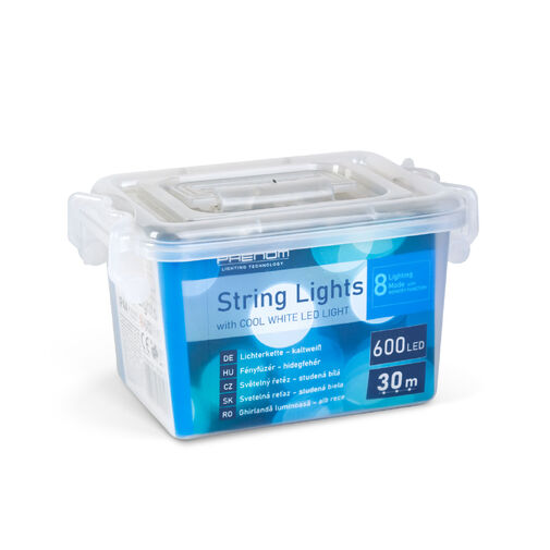 59769CT • Fényfüzér - 30 m - hidegfehér - 600 LED - 220-240V - 6W - átlátszó kábel