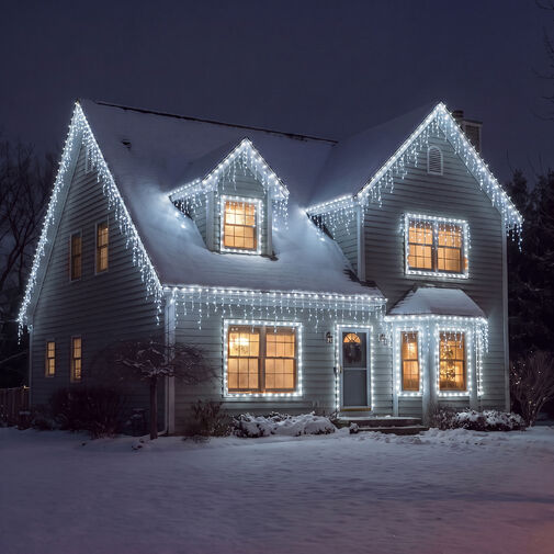 59770C • Fényfüzér függöny - 15 m - hidegfehér - 600 LED - 100-240V - 6W - átlátszó kábel