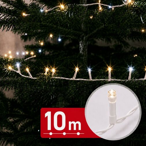 59774 • Fényfüzér - 10 m - 400 melegfehér & 100 hidegfehér LED - 100-240V - 6W - fehér kábel