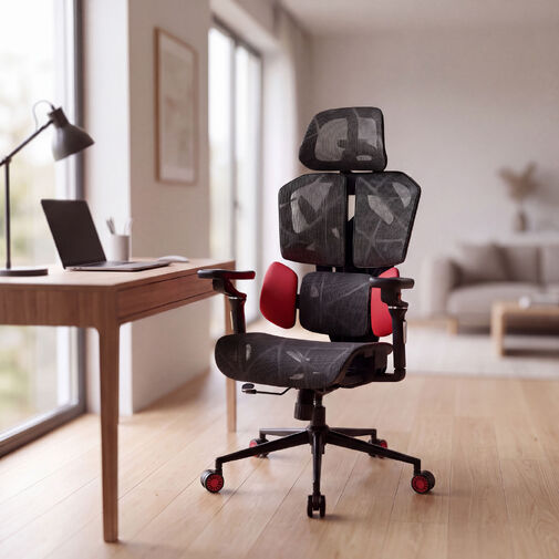 BMD1123RD • TitanMesh Pro Irodai forgószék oldalpárnával - piros - 119 x 72 x 73 cm