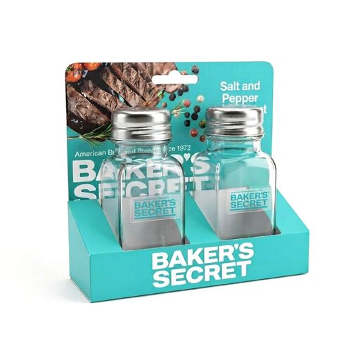 BS41224 • Baker's Secret só- és borsszóró szett - üveg - 10,3 cm - 2 db / szett