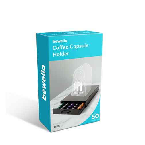 BW1000A • Fém kávékapszula tartó - 50 db Nespresso kapszulákhoz - 365 x 214 x 60 mm - matt fekete