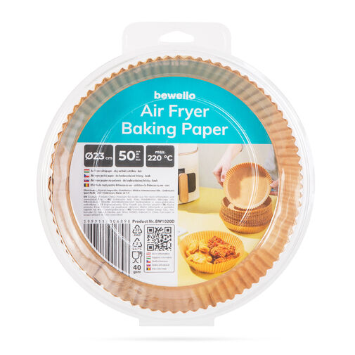BW1020D • Air fryer sütőpapír - olaj nélküli sütőhöz - kör - 23 cm - 50 db / csomag
