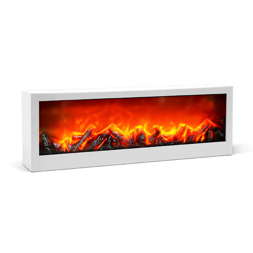 BW2015WH • Kandalló LED-es lánghatással - fehér - elemes / USB-s - 60 x 10 x 20 cm