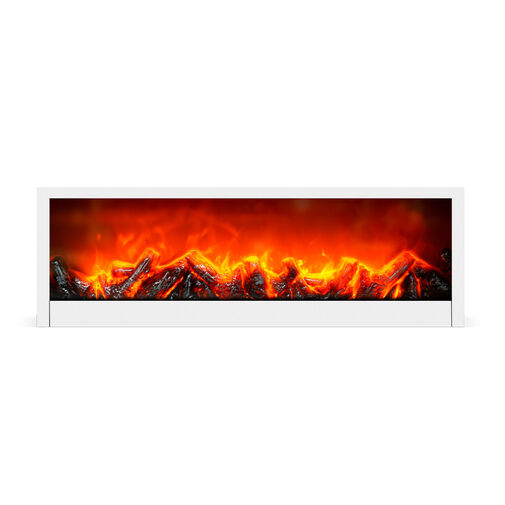 BW2015WH • Kandalló LED-es lánghatással - fehér - elemes / USB-s - 60 x 10 x 20 cm