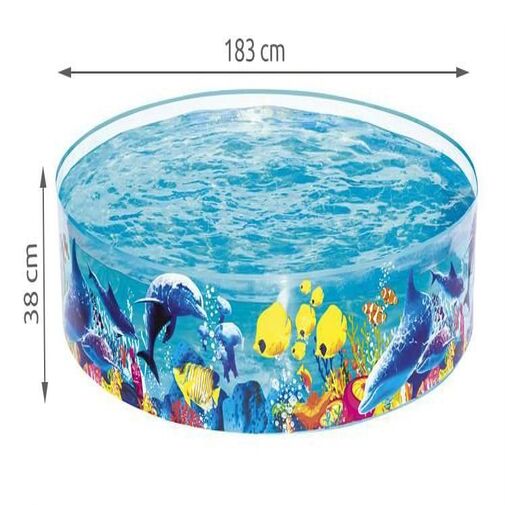 DA00533 • Merevfalú medence gyerekeknek - halas mintával - 183 x 38 cm