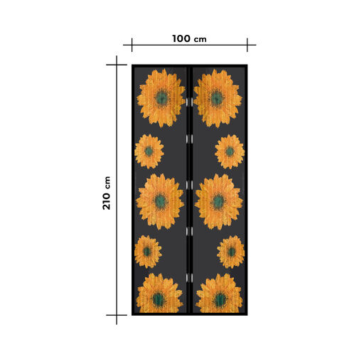 T11398A-PCS • Szúnyogháló függöny ajtóra - mágneses - 100 x 210 cm - napraforgós